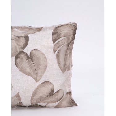 Διακοσμητική Μπεζ Μαξιλαροθήκη Monstera 40x40cm 40x40cm Μπεζ