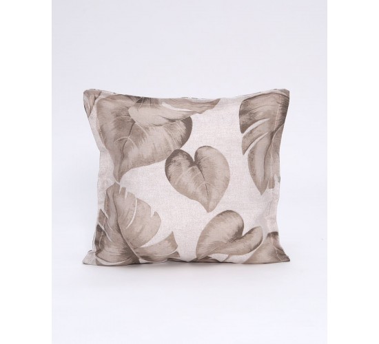 Διακοσμητική Μπεζ Μαξιλαροθήκη Monstera 40x40cm 40x40cm Μπεζ
