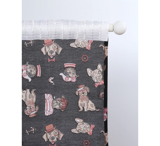 Έτοιμη Ραμμένη Κουρτίνα Woof Παραθύρου (140x160cm)