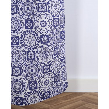 Έτοιμη Ραμμένη Κουρτίνα Azul Παραθύρου (140x160cm)