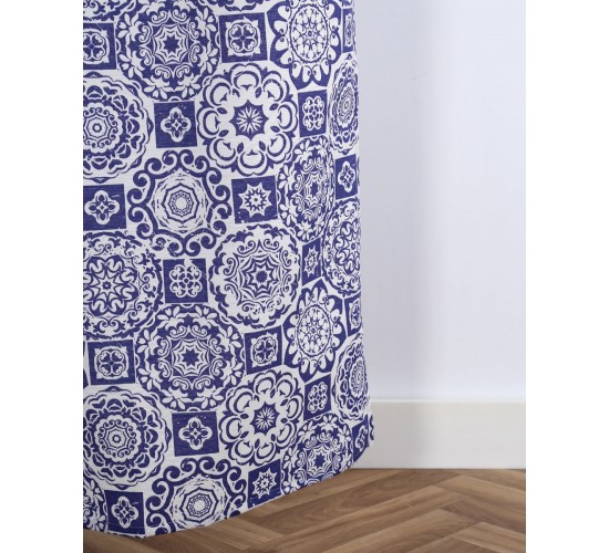 Έτοιμη Ραμμένη Κουρτίνα Azul Παραθύρου (140x160cm)