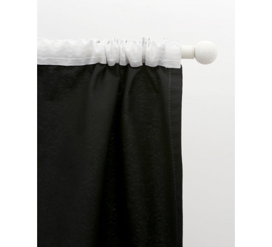Έτοιμη Ραμμένη Κουρτίνα Elsa Panama Στενό Φύλλο (140x260cm) Μαύρο