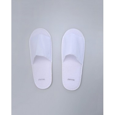 Πετσετέ Ανοιχτές Μπροστά Παντόφλες Slipper  One Size Άσπρο
