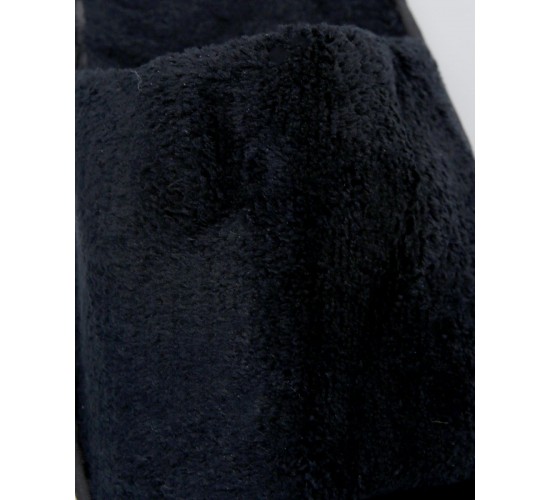 Βελουτέ Κλειστές Μαύρες Παντόφλες Black Magic One Size Μαύρο