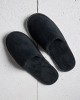 Βελουτέ Κλειστές Μαύρες Παντόφλες Black Magic One Size Μαύρο