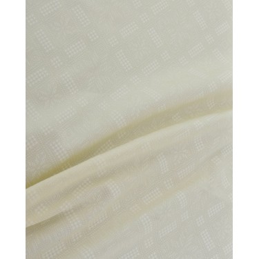 Εκρού Καρώ Τραπεζομάντηλο Ζακάρ Cube 6 ατόμων (140X180cm) Εκρού