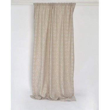 Έτοιμη Ραμμένη Ζακάρ Κουρτίνα Minares Στενό Φύλλο (150x275cm) Μπεζ