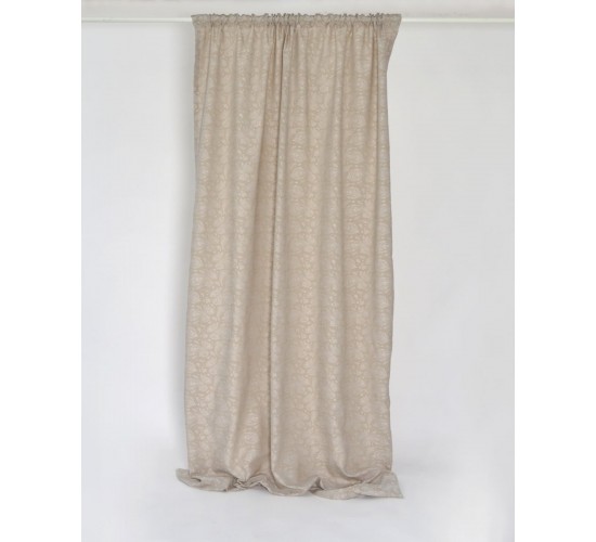 Έτοιμη Ραμμένη Ζακάρ Κουρτίνα Minares Στενό Φύλλο (150x275cm) Μπεζ