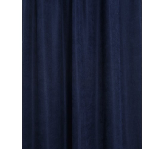 Έτοιμη Ραμμένη Βελούδινη Κουρτίνα Velvet Suede σε 5 Αποχρώσεις Στενό Φύλλο (150X255cm) Μπλε Σκούρο