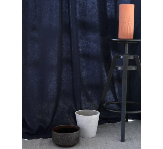 Έτοιμη Ραμμένη Βελούδινη Κουρτίνα Velvet Suede σε 5 Αποχρώσεις Στενό Φύλλο (150X255cm) Μπλε Σκούρο