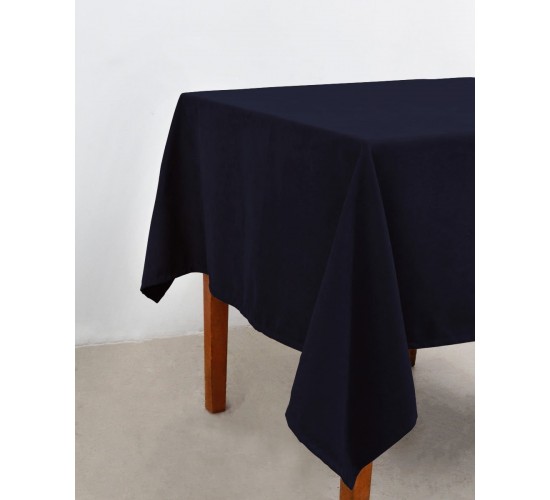 Βελούδινο Τραπεζομάντηλο Velvet Suede σε 5 Αποχρώσεις 6 ατόμων (140x180cm) Μπλε Σκούρο