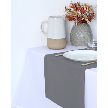 Μονόχρωμη Τραβέρσα Elsa Panama σε 6 Αποχρώσεις Τραβέρσα (45x170cm) Ανθρακί