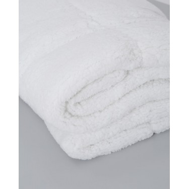 Καπιτονέ Ανώστρωμα Με Οικολογική Γούνα Well Being Ημίδιπλη (120x200 3cm) Άσπρο