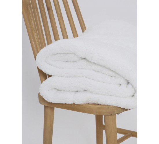 Καπιτονέ Ανώστρωμα Με Οικολογική Γούνα Well Being Ημίδιπλη (120x200 3cm) Άσπρο