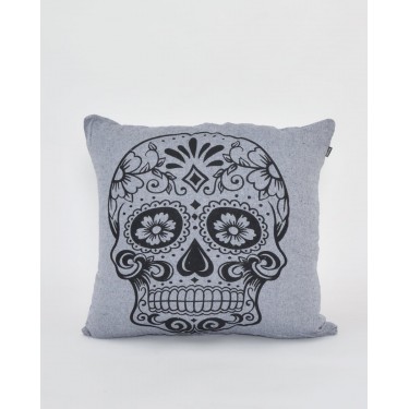 Διακοσμητική Μαξιλαροθήκη The Skull σε 4 Αποχρώσεις 60x60cm Μπλε
