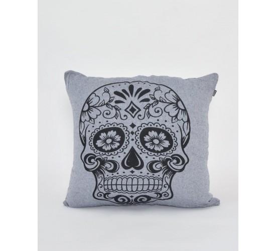 Διακοσμητική Μαξιλαροθήκη The Skull σε 4 Αποχρώσεις 60x60cm Μπλε