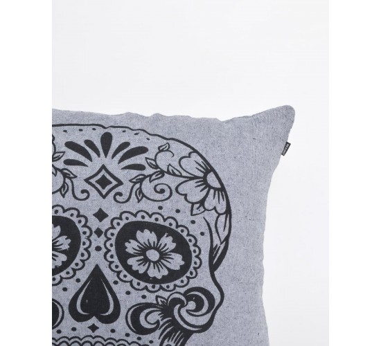 Διακοσμητική Μαξιλαροθήκη The Skull σε 4 Αποχρώσεις 60x60cm Μπλε