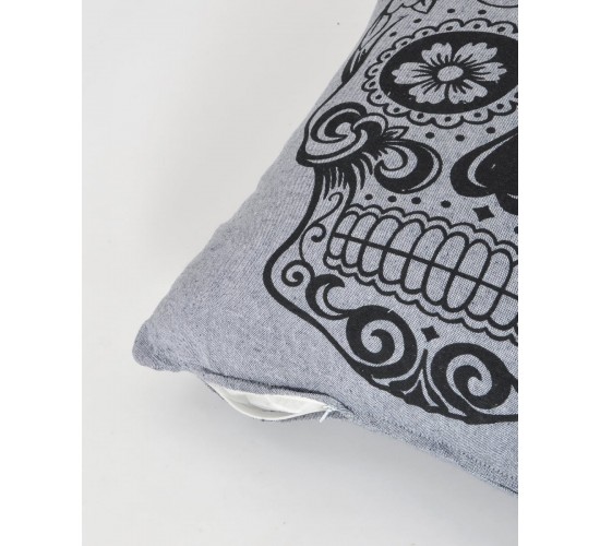 Διακοσμητική Μαξιλαροθήκη The Skull σε 4 Αποχρώσεις 60x60cm Μπλε