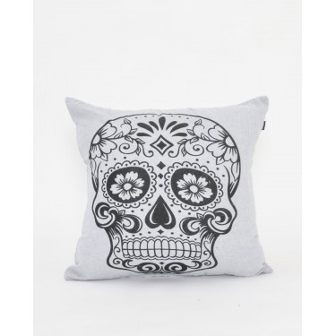 Διακοσμητική Μαξιλαροθήκη The Skull σε 4 Αποχρώσεις 40x40cm Γκρι απαλό