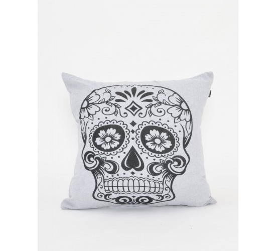 Διακοσμητική Μαξιλαροθήκη The Skull σε 4 Αποχρώσεις 40x40cm Γκρι απαλό