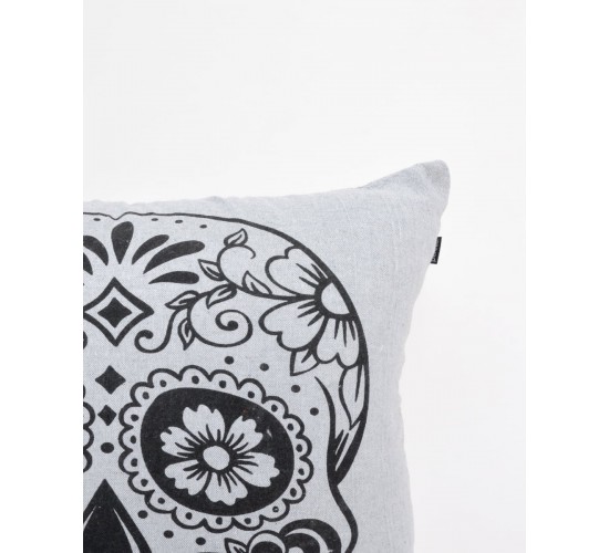 Διακοσμητική Μαξιλαροθήκη The Skull σε 4 Αποχρώσεις 40x40cm Γκρι απαλό