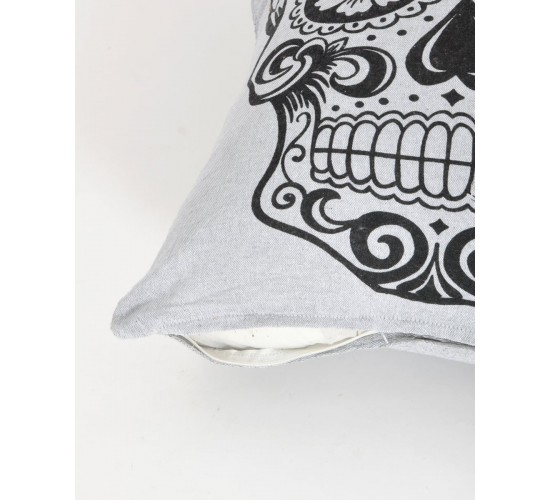 Διακοσμητική Μαξιλαροθήκη The Skull σε 4 Αποχρώσεις 40x40cm Γκρι απαλό