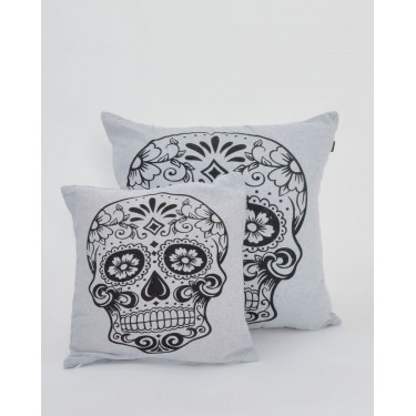 Διακοσμητική Μαξιλαροθήκη The Skull σε 4 Αποχρώσεις 40x40cm Γκρι απαλό