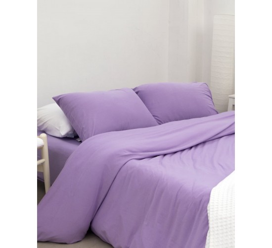 Μακό Βαμβακερό Πανωσέντονο Finejersey Art σε 6 Αποχρώσεις Μονή (165x260cm) Λιλά