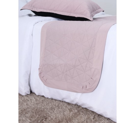 Microsilk Καπιτονέ Δίχρωμη Τραβέρσα με Φραμπαλά Horizon 5 αποχρώσεις Τραβέρσα | 60x170cm Πούδρα