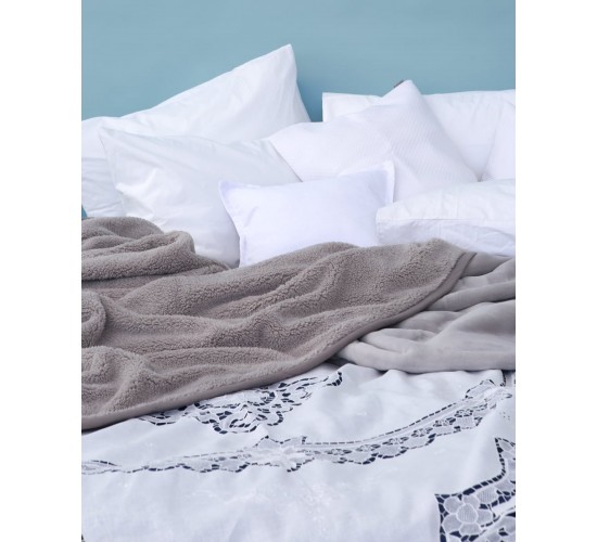 Χειροποίητη Βαμβακερή Κουβέρτα Βελονάκι Dantela Beniz Bo Maison 240x280cm Super Υπέρδιπλη (240x280cm) Άσπρο