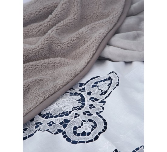 Χειροποίητη Βαμβακερή Κουβέρτα Βελονάκι Dantela Beniz Bo Maison 240x280cm Super Υπέρδιπλη (240x280cm) Άσπρο