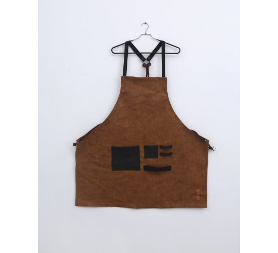 Επαγγελματική Δερμάτινη Ποδιά Μπούστου Paloma 87x89cm Μπούστο (87x89cm) Καφέ