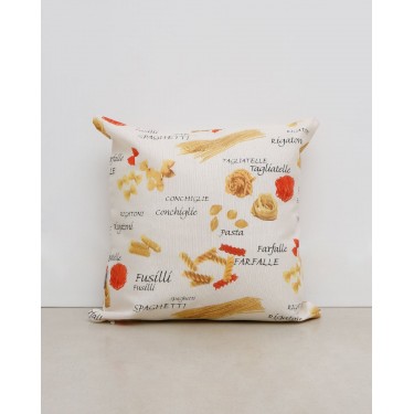 Διακοσμητική Μαξιλαροθήκη με Σχέδιο Ζυμαρικά Pasta 65x65cm Μπεζ
