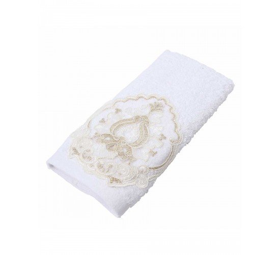 Βαμβακερή Πετσέτα Χειρός με Μοτιφ Εκρού Society 30x50cm Χειρός | 30x50cm Άσπρο