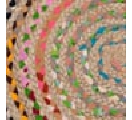 Ψάθινο Οικολογικό Μαργαρίτα Χαλί Γιούτας Βαμβάκι Rodolpho Διάμετρος 90cm Multi