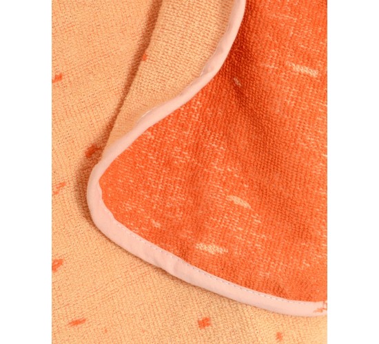 Βαμβακερό Βελουτέ Ζακάρ Παιδικό Πόντσο Πισίνας Με Άσπρες Πιτσιλιές Hicky  One Size (45x50cm) Πορτοκαλί