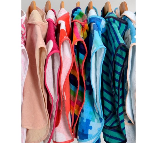 Βαμβακερό Βελουτέ Ζακάρ Παιδικό Πόντσο Πισίνας Καρώ Hicky  One Size (45x50cm) Κόκκινο