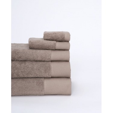 Βαμβακερή Πετσέτα με Φαρδιά Πικέ Φάσα Capital 700gsm Μπάνιου | 65x135cm Σοκολά