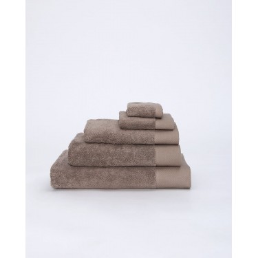 Βαμβακερή Πετσέτα με Φαρδιά Πικέ Φάσα Capital 700gsm Μπάνιου | 65x135cm Σοκολά