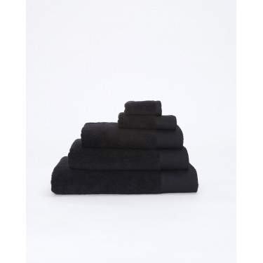 Βαμβακερή Πετσέτα με Φαρδιά Πικέ Φάσα Capital 700gsm Μπάνιου | 65x135cm Μαύρο