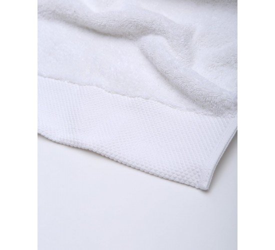Βαμβακερή Λευκή Ξενοδοχειακή Πετσέτα με Φαρδιά Πικέ Φάσα Capital 700gsm Προσώπου | 50x90cm Άσπρο
