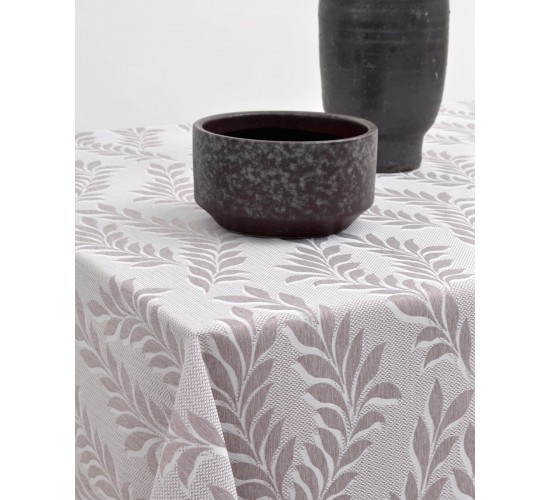 Ζακάρ Τραπεζομάντηλο με Γαλλική Γωνία Lille σε 2 Αποχρώσεις 12 ατόμων (135x260cm) Σοκολά