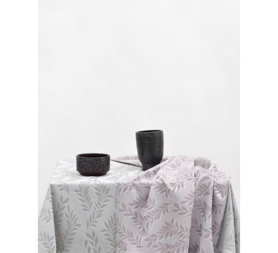 Ζακάρ Τραπεζομάντηλο με Γαλλική Γωνία Lille σε 2 Αποχρώσεις 12 ατόμων (135x260cm) Σοκολά