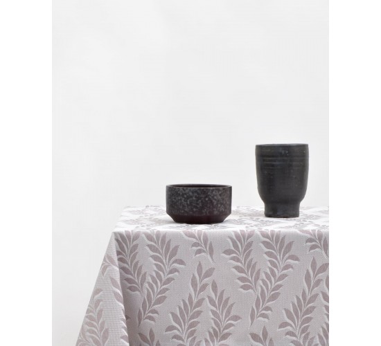 Ζακάρ Τραπεζομάντηλο με Γαλλική Γωνία Lille σε 2 Αποχρώσεις 12 ατόμων (135x260cm) Σοκολά