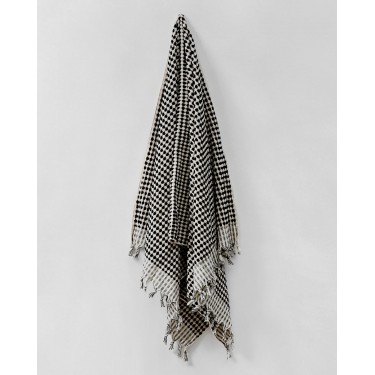 Βαμβακερή Ανάγλυφη Πετσέτα Παρεό με Κρόσσι Garbis σε 3 Αποχρώσεις Προσώπου | 50x90cm Μαύρο