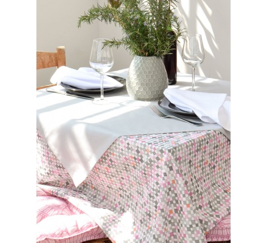 Τραπεζομάντηλο Λονέτα Rombus Fushion 6 ατόμων (140x180cm) Λιλά