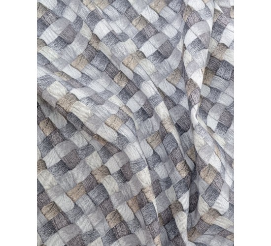 Τραπεζομάντηλο με Διαγώνιο Σχέδιο Banastro σε 2 Αποχρώσεις 6 ατόμων (140x180cm) Γκρι