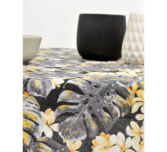 Τραπεζομάντηλο Σχέδιο Φύλλα Filipinas σε 2 Αποχρώσεις 6 ατόμων (140x180cn) Ανθρακί