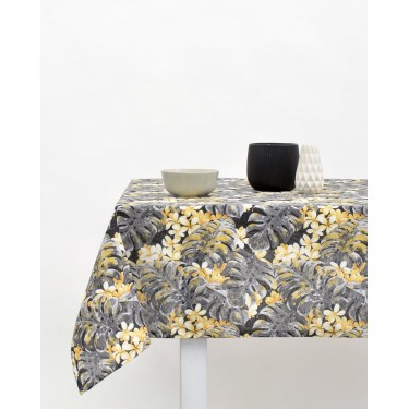 Τραπεζομάντηλο Σχέδιο Φύλλα Filipinas σε 2 Αποχρώσεις 6 ατόμων (140x180cn) Ανθρακί