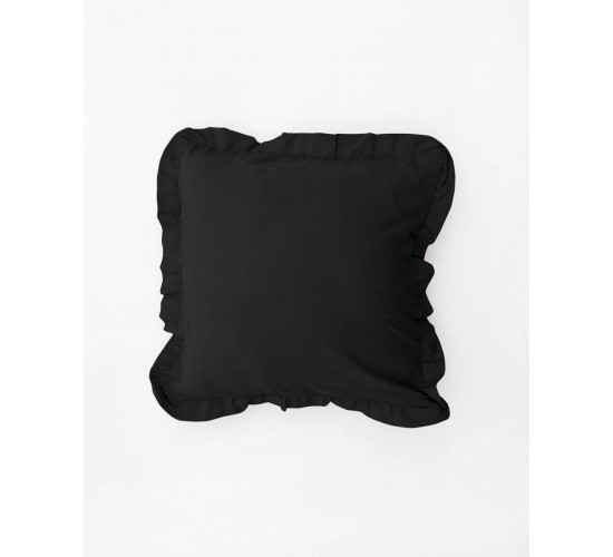 Διακοσμητική Μαξιλαροθήκη Stonewashed Luxury σε 7 Αποχρώσεις 60x60cm Μαύρο